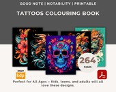 MRR Tattoo Colouring Book | Printable Tattoo Coloring Pages | Digital Download Adult Coloring Book | PLR MRR License