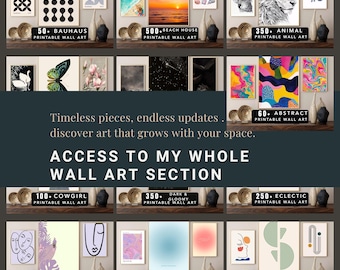 Access To My Whole Wall Art Collection | Lifetime Updates | Abstract, Minimalist, Boho & Modern Digital Print | Gallery Wall Décor | Mrr Plr