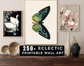 MRR + PLR Best Selling 250+ ECLECTIC Digital Wall Art Designs I Instant Download. Printeful print I Free Canva Mockup included I Resell