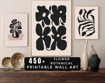 MRR + PLR 450+ Flower Botanical Wall Art Prints Bundle | Vintage & Modern Printable Decor | Instant Download | resell printable art