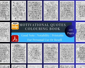 MRR + PLR Motivational Quotes Colouring Book with MRR – Inspirational Art Therapy, Positive Quotes for Adults & Teens