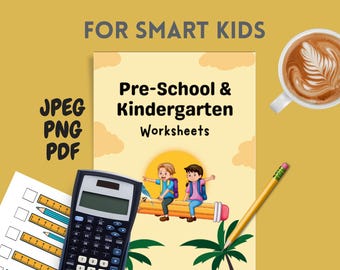 KDP Pre-School Kindergarten Worksheets I Canva Editable I Instant download I Resell Right I Best seller
