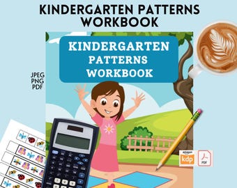 Kindergarten Patterns Workbook I KDP I Canva Editable I Instant download I Resell Right I Best seller