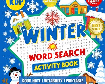 Best 89 Pages KDP Winter Christmas Word Search Activity Book I Instant Download I Good Note I Notability I Printable I Best Seller
