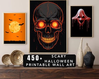 MRR + PLR Best 450+ Scary Halloween Printable Wall Art Bundle | Digital Download | Instant Wall Decor | Resell & Commercial Use