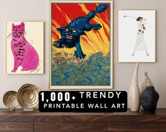 MRR + PLR Best Selling 1000+ TRENDY Digital Wall Art I Instant Download. Printeful print I Free canva Mockup included mrr + plr I Resell