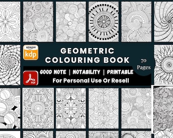 MRR Geometric Colouring Book | Abstract Mandala Patterns | Printable And Digital PLR Colouring Pages for Adults & Kids