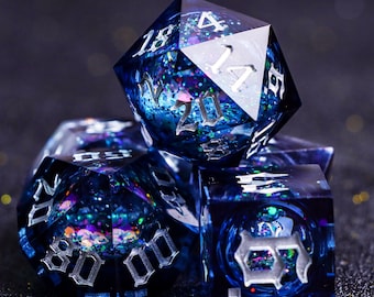 Liquid Core DnD Dice Set for Role Playing Games, Random Dungeons and Dragons Dice Set for Dnd Gift, Sharp Edge D and D Dice Set