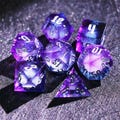 Galaxy Liquid Core DnD Dice Set for Role Playing Games, Full Dungeons and Dragons Dice Set for DnD Gifts, Resin Glass D&D Dice Set