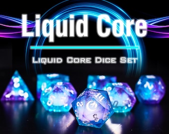 Romantic Moon Liquid Core Dice Set for Role Playing Games, Galaxy Dungeons and Dragons Dice Set for Gifts, Magic Liquid Core D&D Dice Set