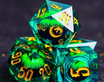Liquid Core DnD Dice Set for Role Playing Games, Assorted Dungeons and Dragons Dice Set for Dnd Gift, Full D and D Dice Set