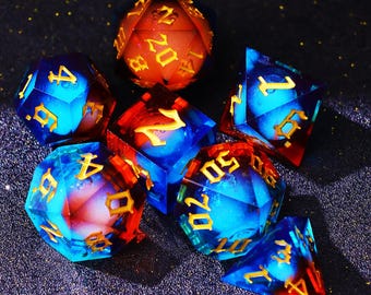 Mystery Shiny Liquid Core DnD Dice Set for Role Playing Games, Random Dungeons and Dragons Dice Set for DnD Gifts, Resin D and D Dice Set