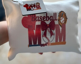 Baseball mom makeup bag, snack bag, gift for baseball mom, cosmetic bag, cosmetic pouch, sublimated double-sided pouch, travel organizer bag