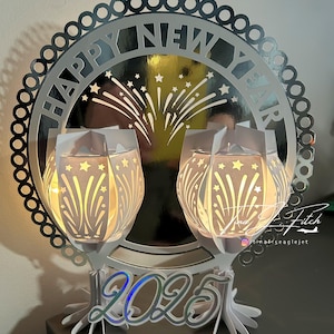 Modèle de carte de lanterne de bonne année TF0832. Fichiers de découpe SVG, camée silhouette, ScanNCut, Cricut.