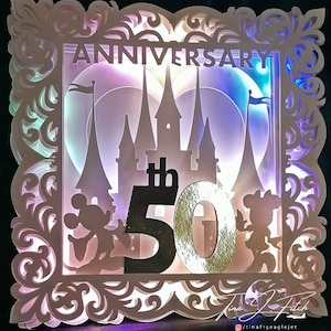 50 luminaria del aniversario del ratón masculino y femenino, archivos de corte, Scanncut, Silhouette Cameo, Cricut, SVG