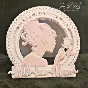 Carte rose pour la fête des mères TF0598, fichiers de coupe SVG, camée silhouette, ScanNCut, Cricut