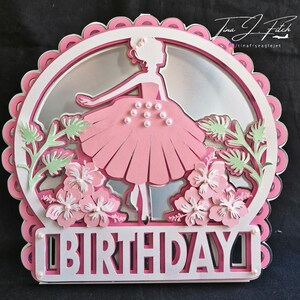Birthday Girl Card TF0360 Cutting Files, SVG,CRICUT,Silhouette,ScanNCut,SCAL,Cameo,Curio