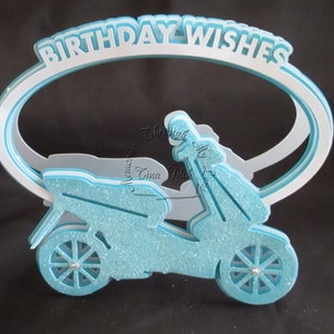 Carte de scooter d’anniversaire, TF0161 Fichiers de coupe SVG, Silhouette Cameo, ScanNCut, Cricut