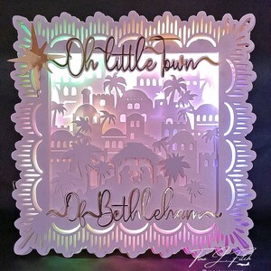 Oh petite ville de Bethléem luminaire carte TF0539, fichiers de coupe SVG, camée silhouette, ScanNCut, Cricut