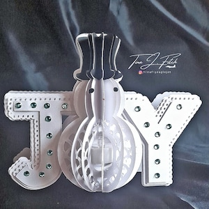 Joy Snowman Tealight Card TF0591, Cortar archivos SVG, Silhouette Cameo, ScanNCut, Cricut