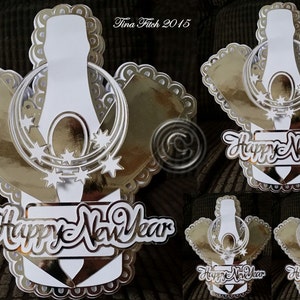 New Year Card Cutting file.. DXF,SVG,MTC,ScanNCut,Scal,Cricut,Silhouette