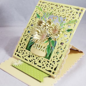 Chrysanth Mum Karte TF0255A, Plotterdatei SVG, Silhouette Cameo, ScanNCut, Cricut