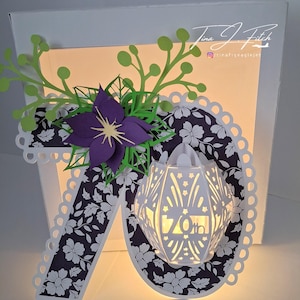Modello per biglietto e scatola lanterna per il 70° compleanno/anniversario TF0846. File di taglio SVG, Silhouette Cameo, ScanNCut, Cricut.