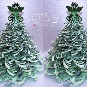 3D Weihnachtsbaum & Engel Dekoration, Schneidedateien, SVG, Cricut, Silhouette Cameo, ScanNCut