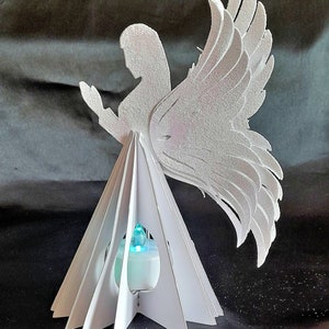 Décoration de table luminaire ange 3d TF0556, fichiers de coupe SVG, Silhouette Cameo, ScanNCut, Cricut