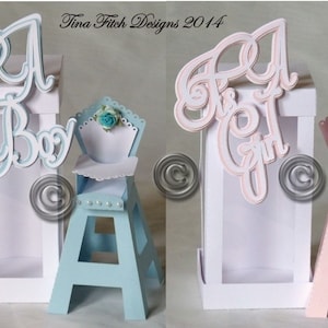 Chaise haute et boîte pour bébé, SVG, MTC, Cricut, Cameo, ScanNCut, Scal