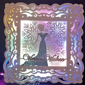 Tarjeta de luminaria Winter Wishes TF0536 Archivos de corte SVG, Silhouette Cameo, ScanNCut, Cricut