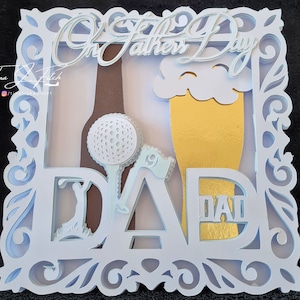 Modèle de carte en couches pour la fête des pères TF0656, fichiers de coupe SVG, camée silhouette, ScanNCut, Cricut