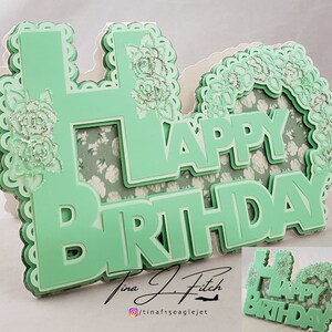 Happy Birthday Layered Karte TF0245, Schneidedateien SVG, Silhouette Cameo, ScanNCut, Cricut