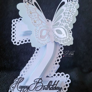 2 Carte papillon anniversaire TF0672. Fichiers de découpe SVG, Silhouette Cameo, ScanNCut, Cricut
