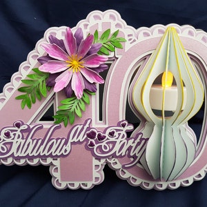 Carte de luminaire 40e anniversaire TF0210, SVG, MTC, Scal, Cricut, Cameo, ScanNcut
