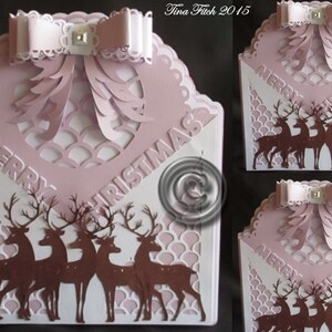 File di taglio della cartolina dell&#39;arco di Natale, DXF, SVG, MTC, Scal, Cameo, Silhouette, Cricut, ScanNCut