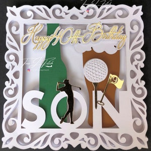 40. Geburtstag Sohn Golf Card Template TF0728. Schneidedateien SVG zum Arbeiten mit Silhouette Cameo, ScanNCut, Cricut Machines