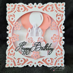 Geburtstags-Luftballons Karte TF0675, Schneidedateien SVG, Silhouette Cameo, ScanNCut, Cricut