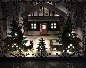 Christmas Forest Shadow Box Design, SVG,MTC,SCAL,Cricut,Silhouette,ScanNCut