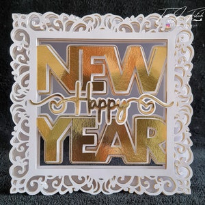New year Layered Card TF0617, Cutting Files SVG, Silhouette Cameo, ScanNCut, Cricut