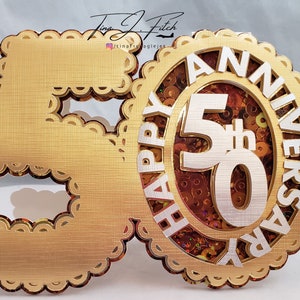 50e verjaardagskaart TF0253, SVG, MTC, Scal, Cricut, Silhouette Cameo, ScanNCut