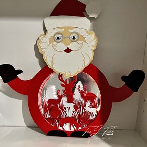 Christmas Santa Scene Luminaire Card,TF0734,   Cutting Files SVG, Silhouette Cameo, ScanNCut, Cricut