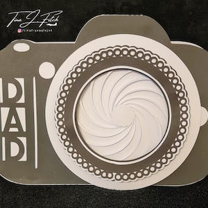 Papa appareil photo carte TF0695, coupe fichiers SVG, Silhouette Cameo, ScanNCut, Cricut