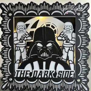 O modelo de cartão de luminária DarkSide TF0781. Corte de arquivos SVG, Silhouette Cameo, ScanNCut, Cricut