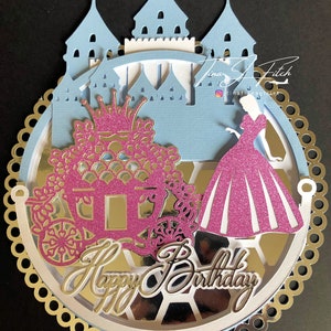Prinzessin Cake Topper Vorlage TF0710, Schneidedateien SVG, Silhouette Cameo, ScanNCut, Cricut