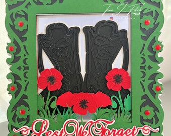 Lest We Forget Card Shadow Box TF0759, Cutting Files SVG, Silhouette Cameo, ScanNCut, Cricut