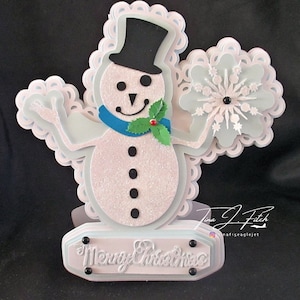 Snowflake Snowman Card. TF0137 ,Cutting Files SVG, Silhouette Cameo, ScanNCut, Cricut