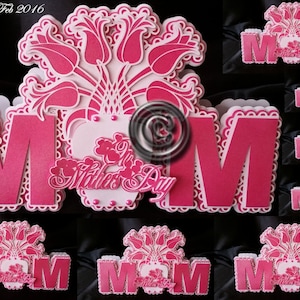 Mum Tulip Card snijden Bestand, DXF, SVG, MTC, Scal, ScanNCut, Cricut