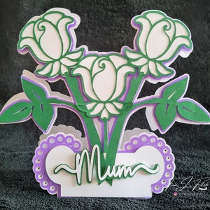 Mum/Mom Rose Card TF0601, Cutting Files SVG, Silhouette Cameo, ScanNCut, Cricut