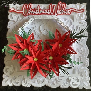 Poinsettia Bowl Card TF0726, Cutting Files SVG, to work with Silhouette Cameo, ScanNCut, Cricut Machines